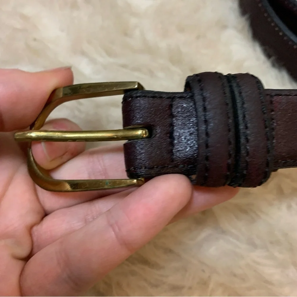Peterborough Row Vintage Split Cowhide Brown/Black Genuine Leather Belt